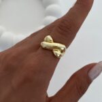 Özel Seri X Tasarım Gold Ayarlanabilir Yüzük