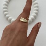 Özel Seri Başak Tasarım Ayarlanabilir Gold Yüzük