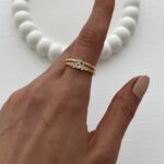 Özel Seri Baget Taşlı Minik Kalp Detay Ayarlanabilir Gold Yüzük