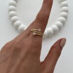 Özel Seri Zirkon Taşlı Üçlü Tasarım Ayarlanabilir Gold Yüzük