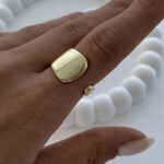 Özel Seri Geometrik Desen Ayarlanabilir Gold Yüzük