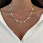 Özel Seri Kare Pul Tasarım Gold Zincir Kolye