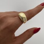 Özel Seri Kalın Bubble Ayarlanabilir Gold Yüzük