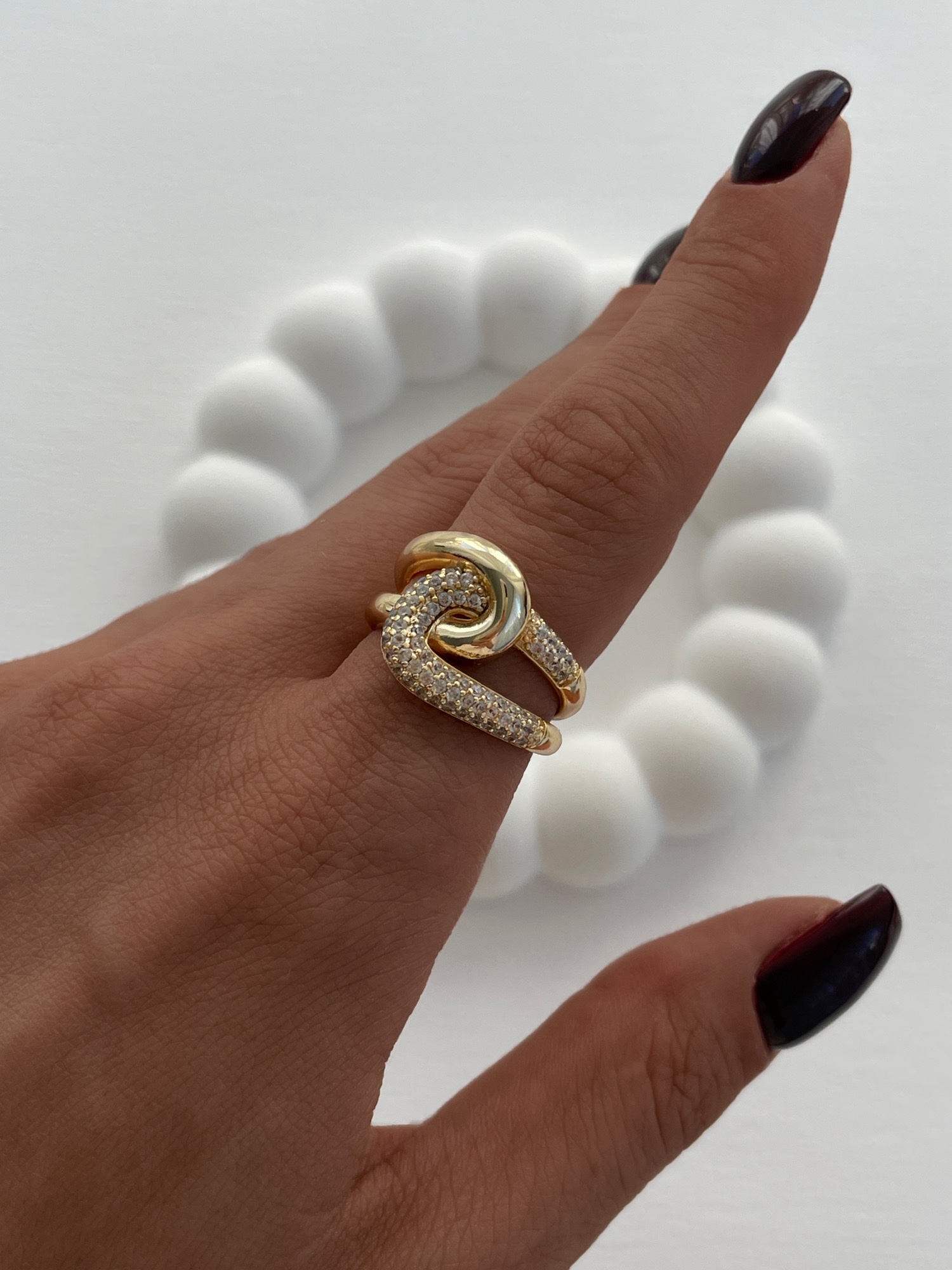 img_6787.jpeg Özel Seri Düğüm Zirkon Taş Ayarlanabilir Gold Yüzük