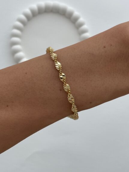 Özel Seri Kalın Burgu Tasarım Gold Bileklik