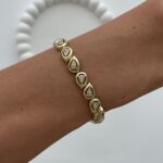 Özel Seri Zirkon Taşlı Damla Model Gold Bileklik
