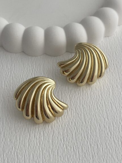 Özel Seri Kanat Tasarım Gold Küpe