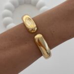 Özel Seri Damla Tasarım Gold Kelepçe Bileklik