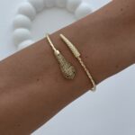 Özel Seri Yılan Tasarım Kıvrım Detay Gold Ayarlanabilir Bileklik