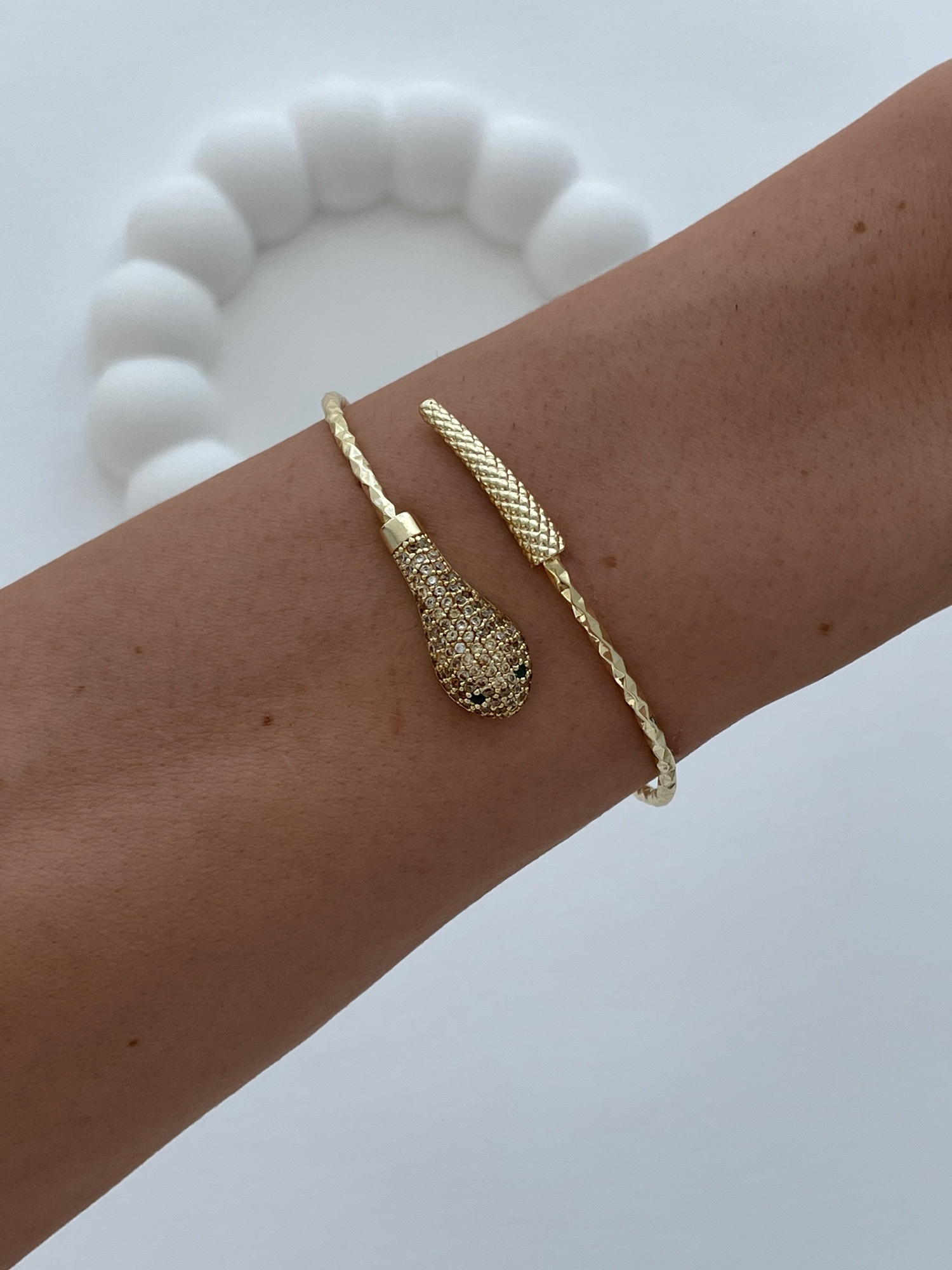 img_2479-3 Özel Seri Yılan Tasarım Kıvrım Detay Gold Ayarlanabilir Bileklik