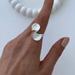 Özel Seri Kıvrım Tasarım Ayarlanabilir Gümüş Yüzük