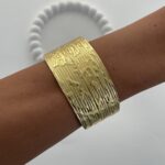 Özel Seri Kendinden Desenli Gold Ayarlanabilir Bileklik