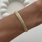 Özel Seri Desenli Ezme Gurmet Zincir Gold Bileklik