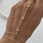 Özel Seri Zirkon Taşlı Üçlü Yıldız Tasarım Gold Şahmeran