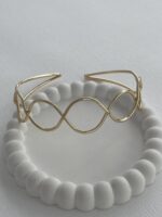 Özel Seri Oval Kıvrım Tasarım Gold Choker Kolye - Görsel 2
