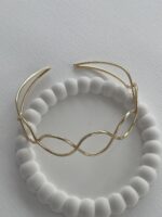 Özel Seri Oval Kıvrım Tasarım Gold Choker Kolye - Görsel 4
