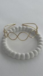 Özel Seri Oval Kıvrım Tasarım Gold Choker Kolye - Görsel 6