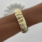 Özel Seri Tırtık Model Gold Kelepçe Bileklik