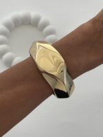 Özel Seri Soyut Tasarım Gold Kalın Kelepçe Bileklik