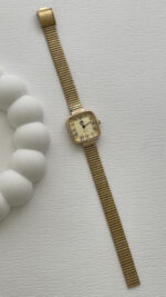 Kare Tasarım Kadranı Sarı Polo Gold Vintage Saat - Görsel 4