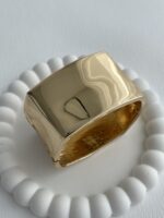 Özel Seri Kalın Geometrik Tasarım Gold Kelepçe Bileklik - Görsel 2
