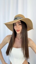 CD Marka Model Camel Büyük Boy Hasır Şapka - Görsel 4