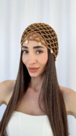 ZR Model Deniz Kabuğu Detay Kahverengi File Şapka - Görsel 4