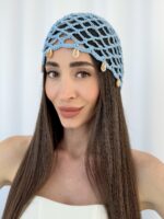 ZR Model Deniz Kabuğu Detay Mavi File Şapka