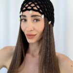ZR Model Deniz Kabuğu Detay Siyah File Şapka