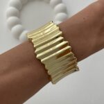 Özel Seri Tırtık Tasarım Gold Kelepçe Bileklik