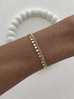 Özel Seri Yuvarlak Pul Tasarım Gold Bileklik