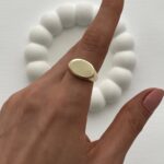 Özel Seri Kalın Oval Tasarım Ayarlanabilir Gold Şövalye Yüzük