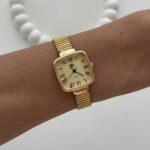 Kare Tasarım Kadranı Sarı Polo Gold Vintage Saat