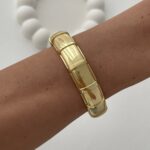Özel Seri Geometrik Tasarım Gold Kelepçe Bileklik