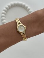 Yuvarlak Tasarım Kadranı Beyaz Gold Vintage Saat
