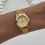 Yuvarlak Tasarım Kadranı Sarı Gold Vintage Saat