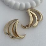 Özel Seri Geometrik Tasarım Gold Küpe