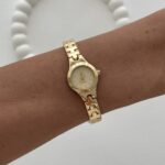 Yuvarlak Tasarım Kadranı Beyaz Gold Vintage Saat
