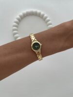 Yuvarlak Tasarım Kadranı Siyah Gold Vintage Saat - Görsel 3