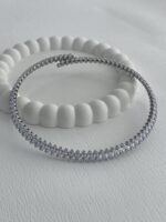 Özel Seri Damla Baget Taşlı Gümüş Choker Kolye - Görsel 2