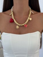 Özel Seri Charm Detay İp Tasarım Gold Kolye - Görsel 2