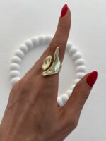 Özel Seri Soyut Tasarım Ayarlanabilir Gold Yüzük