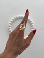 Özel Seri Soyut Tasarım Ayarlanabilir Gold Yüzük - Görsel 3