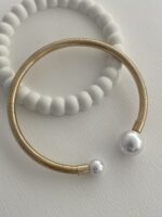 Özel Seri Uçları İnci Detay Gold Tırtık Choker Kolye - Görsel 2