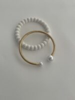 Özel Seri Uçları İnci Detay Gold Tırtık Choker Kolye - Görsel 5