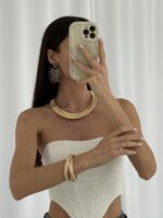 Özel Seri ZR Model Leopar Desen Gold Küpe - Görsel 6