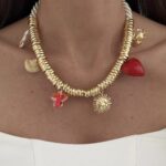 Özel Seri Charm Detay İp Tasarım Gold Kolye