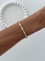 Özel Seri Zirkon Taşlı Geometrik Tasarım Gold Bileklik - Görsel 3