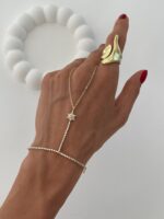 Özel Seri Zirkon Taşlı Yıldız Tasarım Gold Şahmeran - Görsel 2