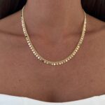 Özel Seri Yuvarlak Pul Tasarım Gold Zincir Kolye